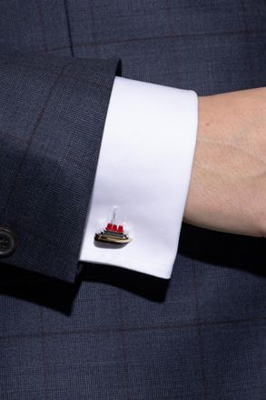 Paul Smith Cufflinks With A Ship Motif, Mens, Silver