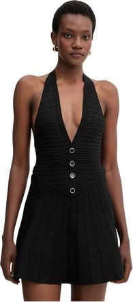 Retrof&ecirc;te Cinzia Knit Dress - Dames - Korte kleedjes - Zwart - L - Nylon - Kleedjes