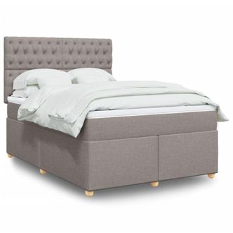 vidaXL Vidaxl - Cama Box Spring Con Colch&oacute;n Tela Gris Taupe 140x190 Cm