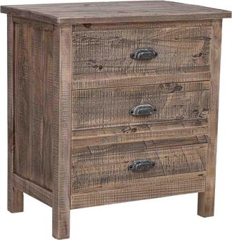 Wanderlust Deco Mesita De Noche De Madera Marr&oacute;n 62.5x40x68.5h Cm