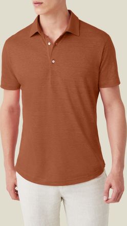 Luca Faloni Rust Linen Jersey Elba Polo