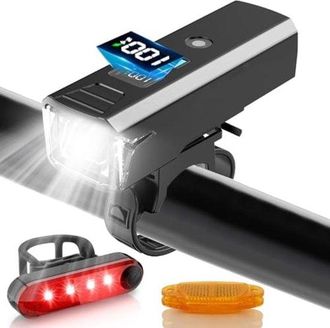OEM Juego De Luces Recargables Usb-c Para Bicicleta: Luz Delantera Y Trasera Con 5 Modos