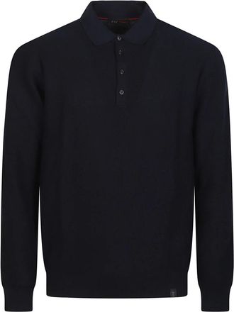 Fay Polo Neck Trui - Heren - Ronde hals truien - Blauw - M - Truien & Vesten