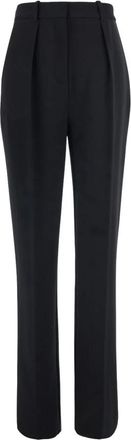 Elisabetta Franchi Lichtgewicht Cr&ecirc;pe Stof Broek - Dames - Straight fit broeken - Zwart - L - Leer - Broeken