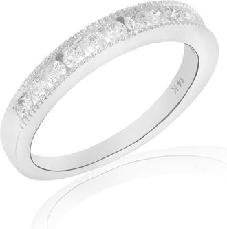 Vir Jewels 0.44 cttw Diamond Wedding Band 14K White Gold 12 Stones Round Bridal Ring