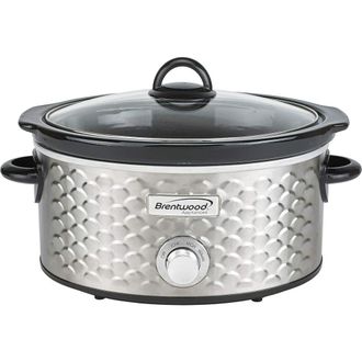 Brentwood Slow Cooker Scallop Pattern in Stainless Steel at Nordstrom