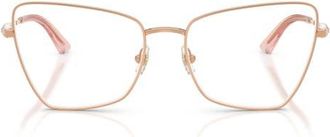 Jimmy Choo London 54mm Irregular Optical Glasses in Rose Gold /Demo Lens at Nordstrom
