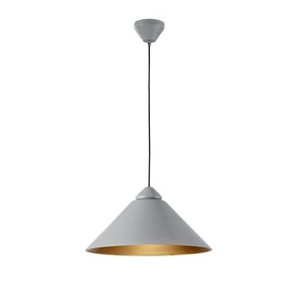 Luce-Ambiente-Design Bigbang Suspension with Cone Diffuser in Grey Metal
