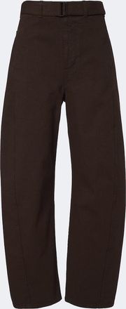 Christophe Lemaire Twisted belted barrel-leg jeans