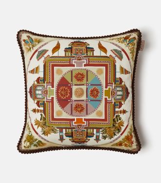 Etro Embroidered cotton cushion