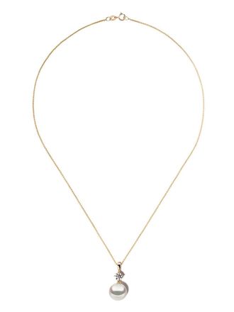Yoko London Collana con pendente Classic in oro bianco 18kt con diamanti e perle dei Mari del Sud