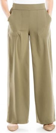 Max Studio Twill Easy Wide Leg Trouser in Sage at Nordstrom Rack, Size X-Large