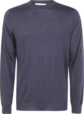 FILIPPO DE LAURENTIIS Crewneck Sweater - Heren - Ronde hals truien - Blauw - XL - Wol - Truien & Vesten