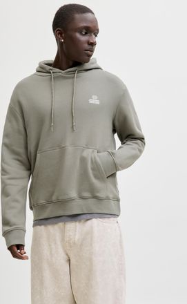 Jack & Jones Kapuzensweatshirt JACK & JONES JCOFLARE BACK PHOTO PRINT SWEAT HOOD, Herren, Gr. XXL, vetiver, angeraute Sweatware, Obermaterial: 100% Baumwolle, unif