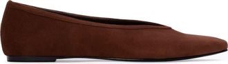 Black Suede Studio Ayra Suede Ballerina in Brownie Suede at Nordstrom, Size 35.5