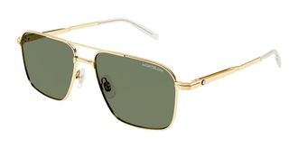 Montblanc MB0278S Asian Fit 002 Mens Sunglasses Gold Size 56