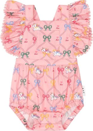 Huxbaby Unicorn Bow Playsuit in Dusty Pink at Nordstrom, Size 12-18M Au