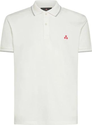 Peuterey Witte Polo Shirt met Geborduurd Logo - Heren - Polos - Wit - S - Katoen - Tops