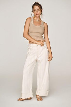 Pilcro Kayden High-Rise Striped Carpenter Barrel Jeans