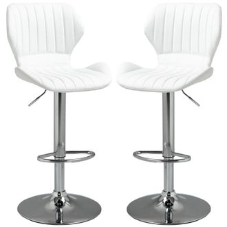 HOMCOM Set 2 taburetes bar 47x51.5x114 cm blanco