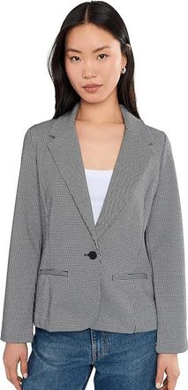 Liverpool L.A. Petite Mini Check Jacquard Knit Fitted Blazer Womens Jacket Black White Mini Check : PXL, Elastane/Polyester/Viscose