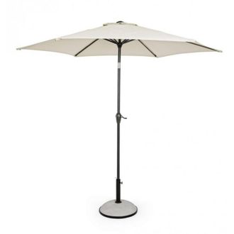 Konte Design Sombrilla grande con m&aacute;stil central de aluminio y lona beige 2,7m