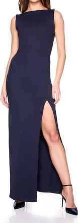 Susana Monaco Lowback Tank Slit Dress In Midnight