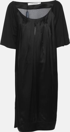Marina Rinaldi Black Satin Pleated Top
