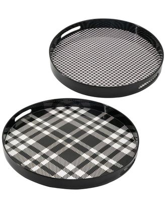 A&B Home Discontinued A&B Home Set Of 2 Decorative Trays