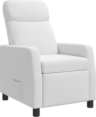 vidaXL Recliner Blanco Tela Vidaxl