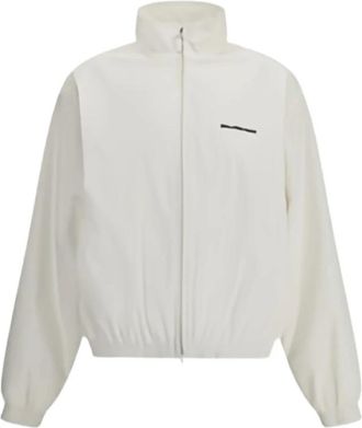 Balenciaga Logo Detail Ritsjack - Dames - Zomerjassen - Wit - M - Polyester - Jassen