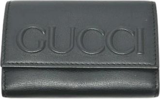 Gucci Pre-owned Accessories, female, Black, Size: ONE SIZE Pre-owned Leather Key Holder