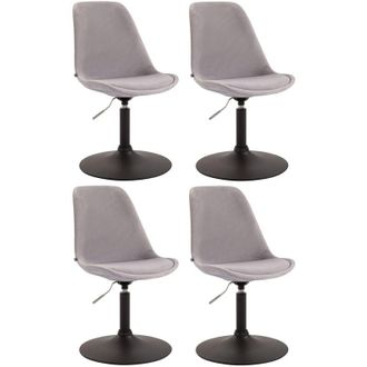 Clp Clp - Set De 4 Sillas Lounge Maverick En Terciopelo Gris Negro
