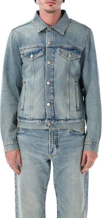 Emporio Armani Blue Solid Denim Jacket
