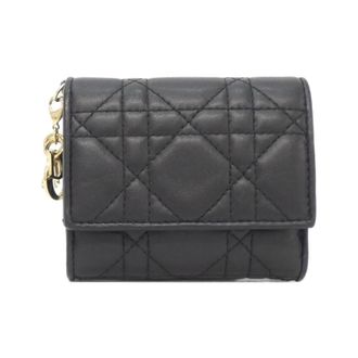 Dior Black Leather Wallet (Tri-Fold) (Pre-Owned)