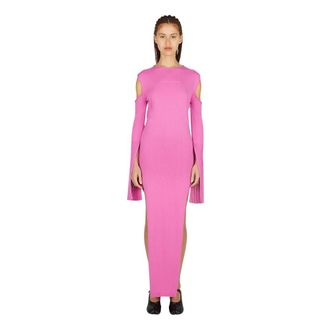 Rick Owens Knitted Dresses, female, Pink, Size: XS Cut Out Knit Dress