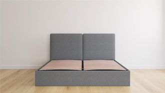 Emma Premium Stauraumbett 140x200 | Dunkelgrau | klassisches Kopfteil