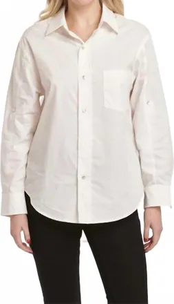 Dear John Denim Lola Oversized Button-Down Boyfriend Shirt In White