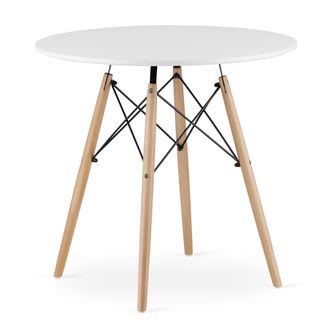 OEM Just Home Mesa Redonda Escandinava Infininty 80 X 80 X 72 Cm Blanco