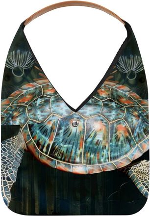 Generic Vintage Sea Turtle Painting Reusable Lightweight Grocery Bags - Foldable Into Compact Pouch, Washable & Sturdy, Multipurpose for Shopping and Travel