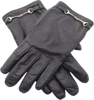 Gucci Pre-owned Warm Gloves - Dames - Vintage Accessoires - Zwart - ONE Size - Leer - Vintage