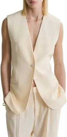 Mango Longline Vest in Vanilla at Nordstrom Rack, Size X-Small