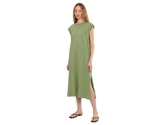 Mod-o-doc Cap Sleeve Column Dress with Conrast Cuffs Womens Dress Hazel : LG (US 12-14), Cotton