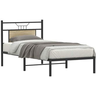 vidaXL Vidaxl - Bed Frame without Mattress Sonoma Oak 90x190 cm Single Engineered Wood