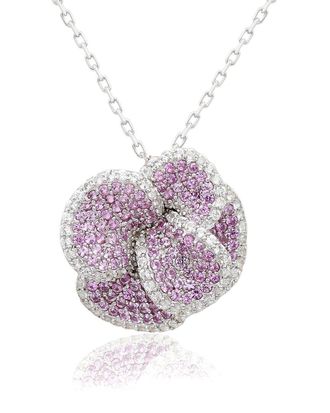 Suzy Levian Silver 0.02 Ct. Tw. Diamond & Gemstone Pendant