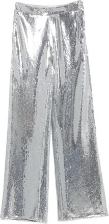 Patrizia Pepe Pantaloni svasati con paillettes - Argento