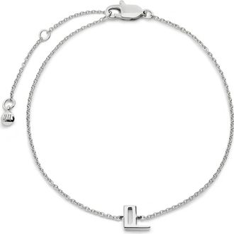 Monica Vinader Initial Pendant Bracelet in Sterling Silver L at Nordstrom