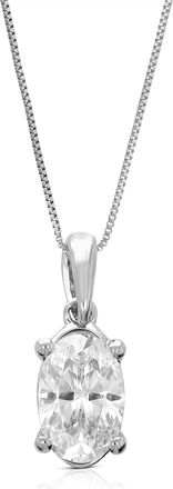 Vir Jewels 1 cttw Oval Lab Grown Diamond Solitaire Pendant Necklace in 14K Gold with Chain For Women