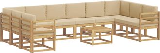 vidaXL Set Di Divani Da Esterno 11 Pz Bianco E Beige Vidaxl