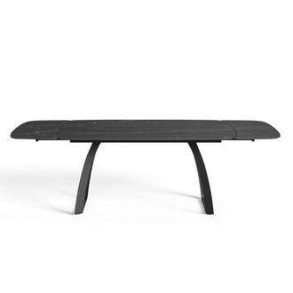 Sia Home Mesa extensible 8-10 personas cer&aacute;mica efecto m&aacute;rmol negro 180 cm